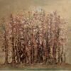 Abstract depiction of autumn trees in a forest.